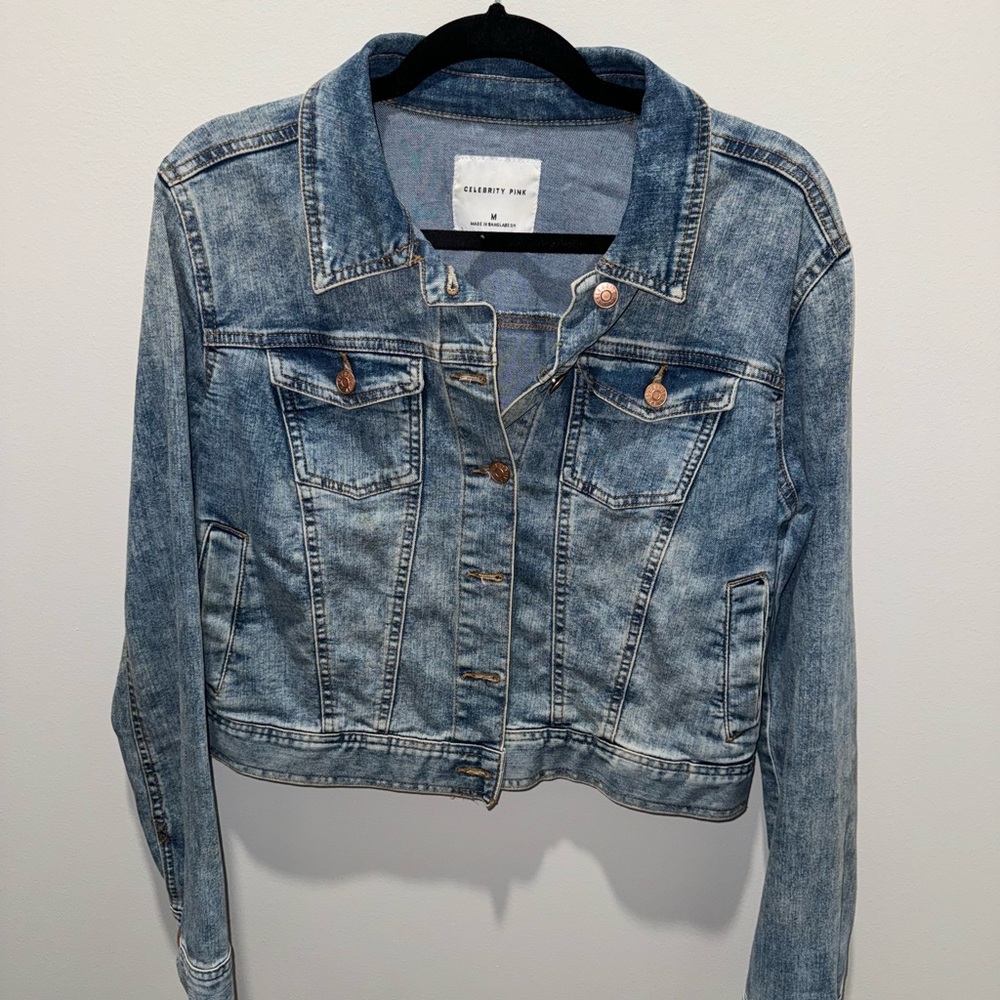 Celebrity Pink Light Acid Wash Jean Jacket